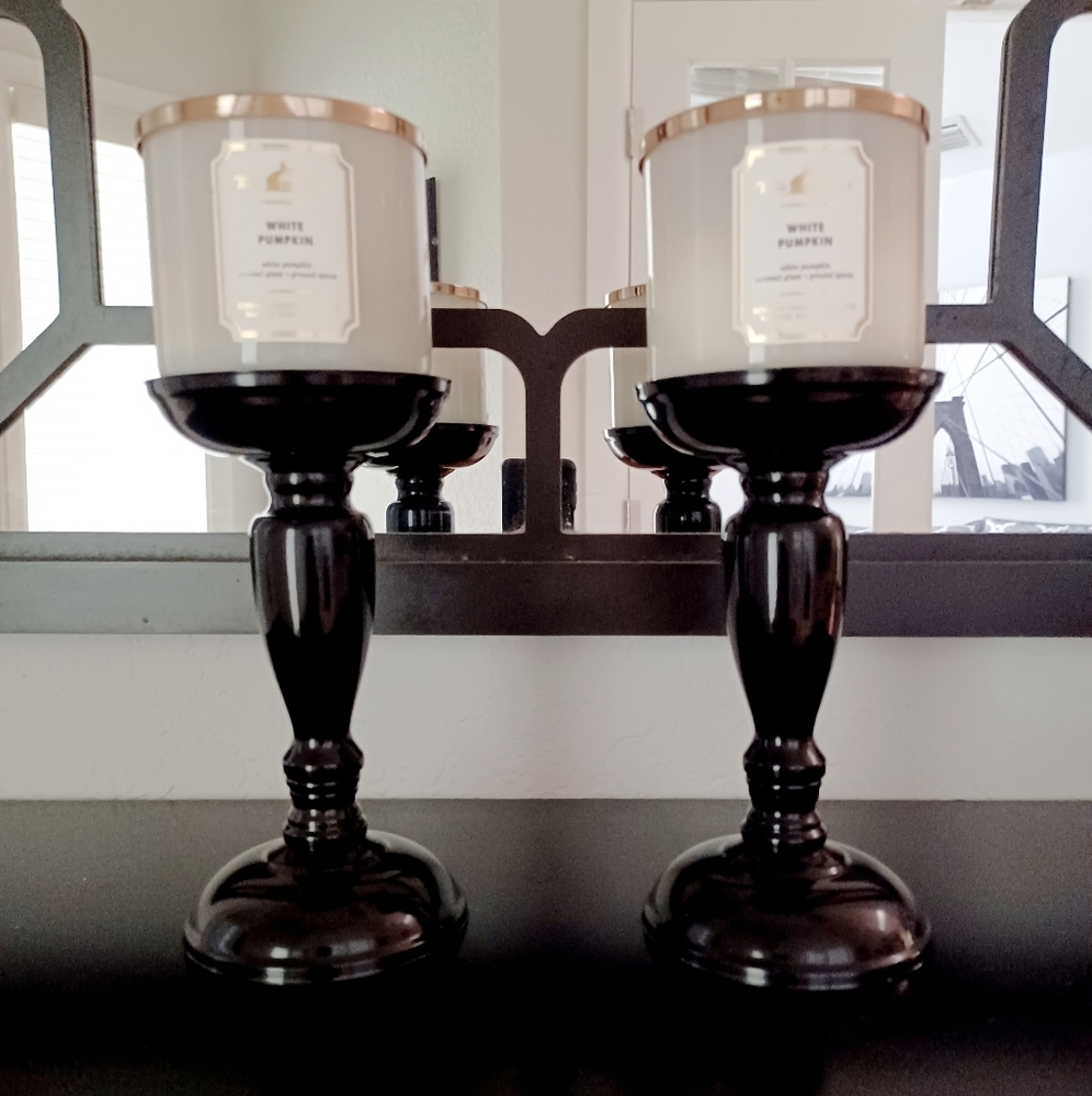 *SET of 2* Metal Candle Holders